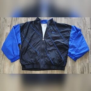 Vintage Reebok Windbreaker Mens Jacket All‎ Over Pin Striped Logo Lined XL